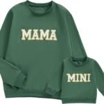 Mommy and Me Matching Outfits Letter Print Crewneck Pullover Sweatshirt Long Sleeve Shirt Tops Baby Clothes