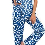 Women Silk Satin Pajamas Set Button Down 2 Piece Pjs Short Sleeve Long Pants Sleepwear Lounge Set, S-XXL